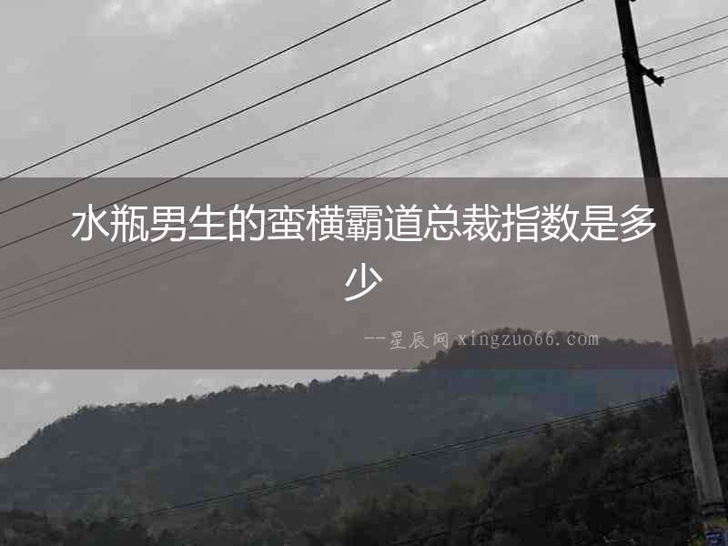 水瓶男生的蠻橫霸道總裁指數是多少