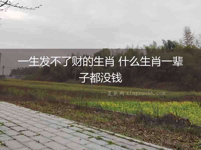 一生發不了財的生肖 什么生肖一輩子都沒錢