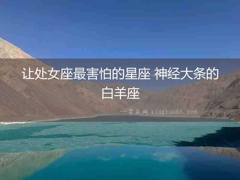讓處女座最害怕的星座 神經大條的白羊座