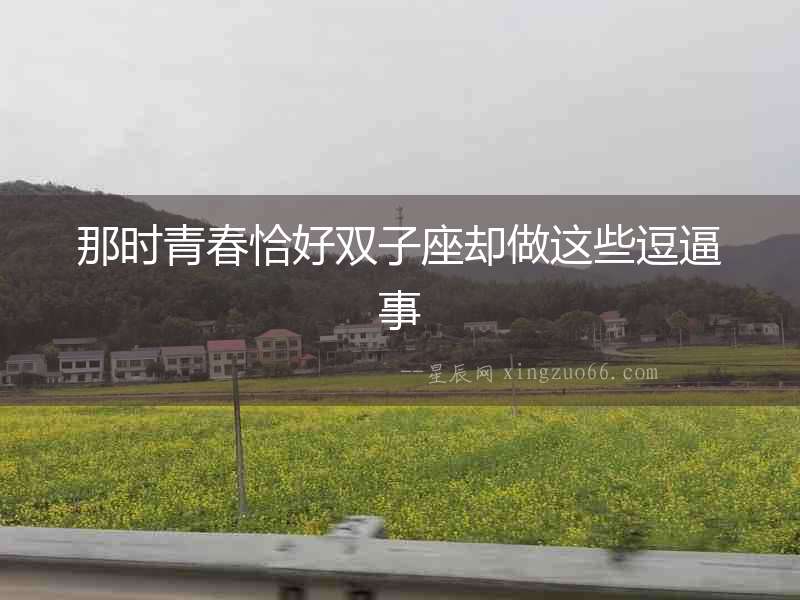 那時(shí)青春恰好雙子座卻做這些逗逼事