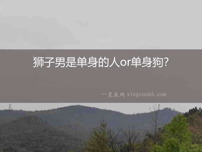 獅子男是單身的人or單身狗？