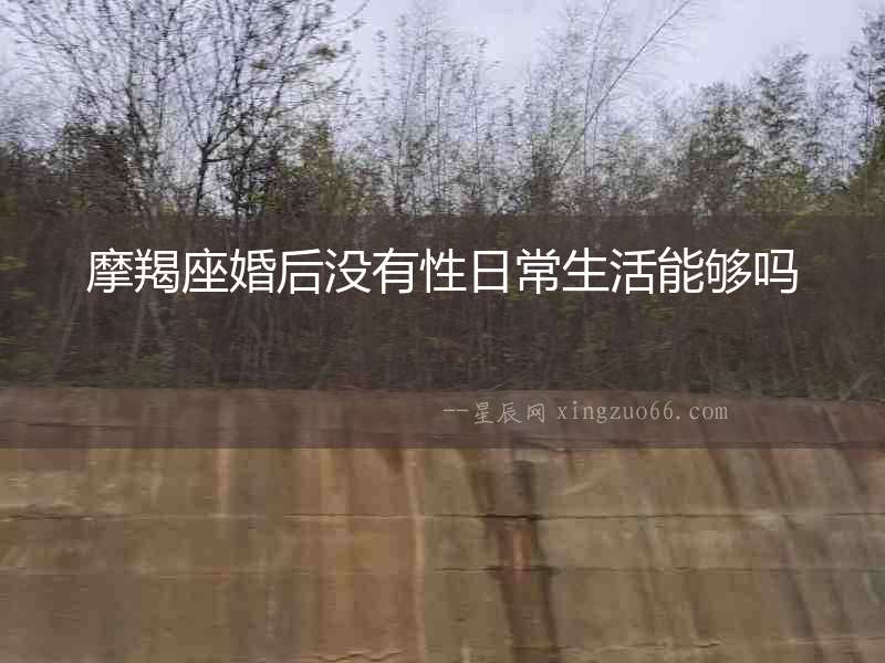 摩羯座婚后沒有性日常生活能夠嗎
