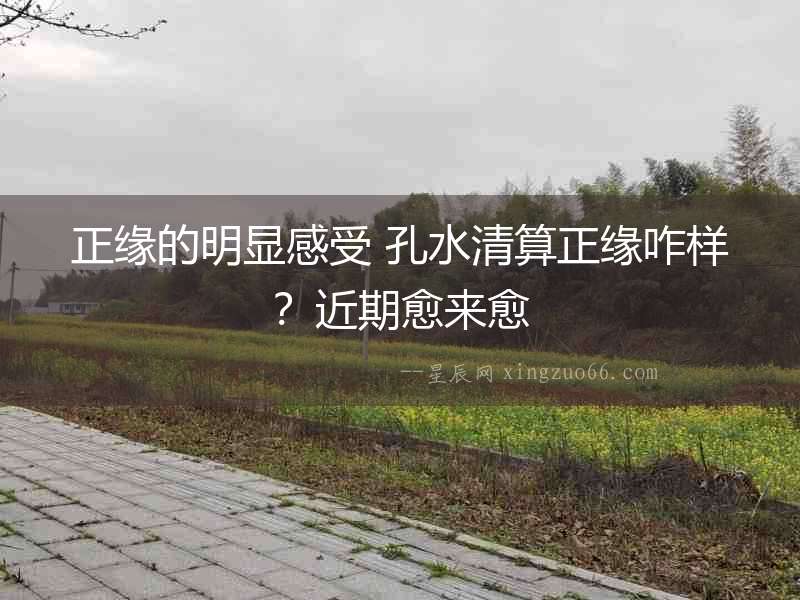 正緣的明顯感受 孔水清算正緣咋樣？近期愈來愈