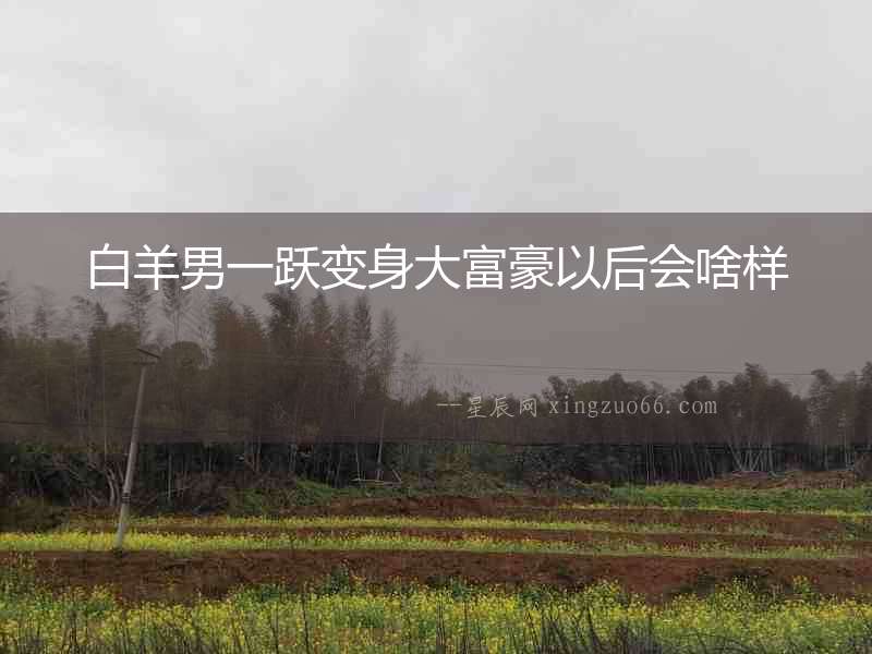 白羊男一躍變身大富豪以后會啥樣