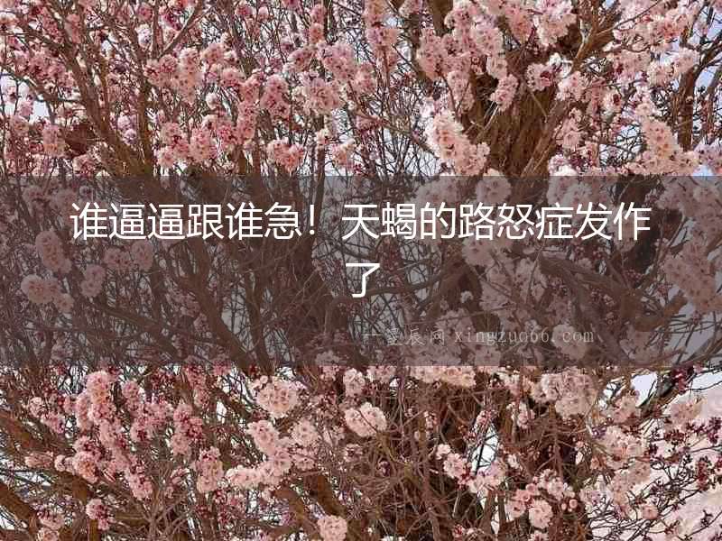 誰逼逼跟誰急！天蝎的路怒癥發(fā)作了