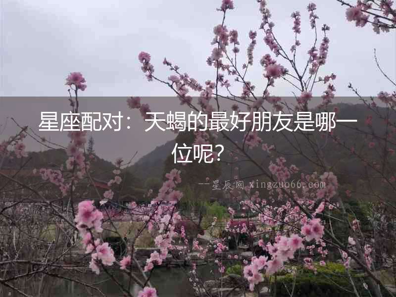 星座配對：天蝎的最好朋友是哪一位呢？