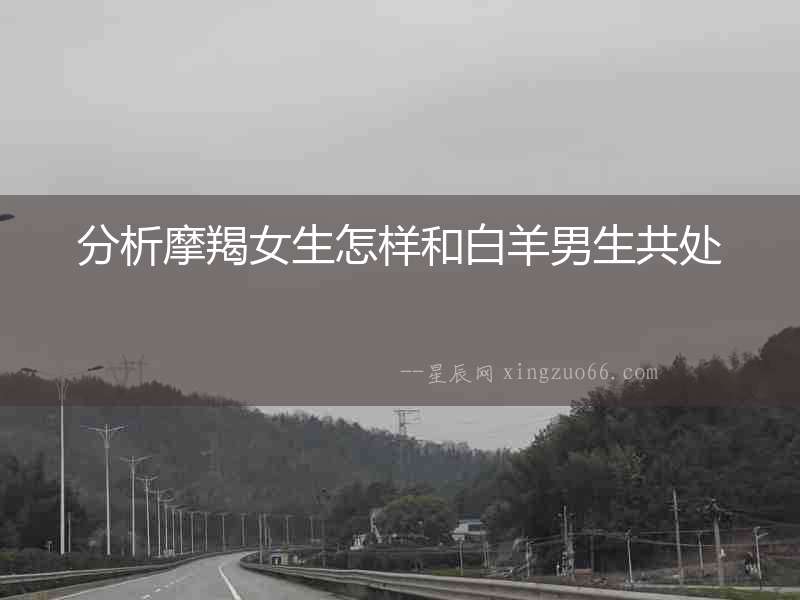分析摩羯女生怎樣和白羊男生共處