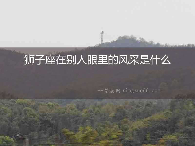 獅子座在別人眼里的風采是什么