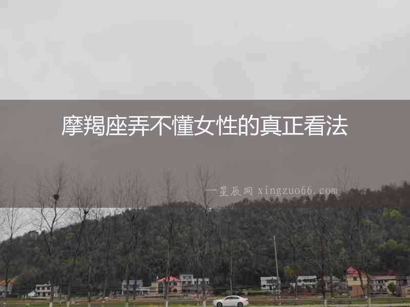 摩羯座弄不懂女性的真正看法