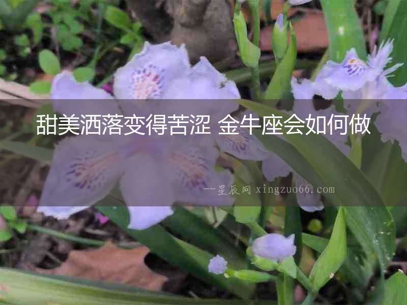 甜美灑落變得苦澀 金牛座會如何做