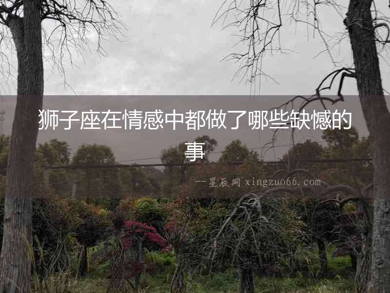 獅子座在情感中都做了哪些缺憾的事