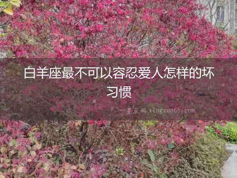白羊座最不可以容忍愛人怎樣的壞習慣