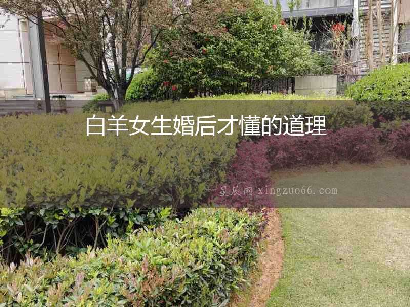 白羊女生婚后才懂的道理