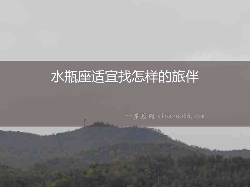 水瓶座適宜找怎樣的旅伴