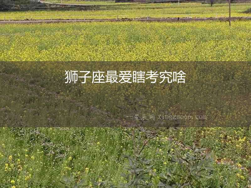 獅子座最愛瞎考究啥