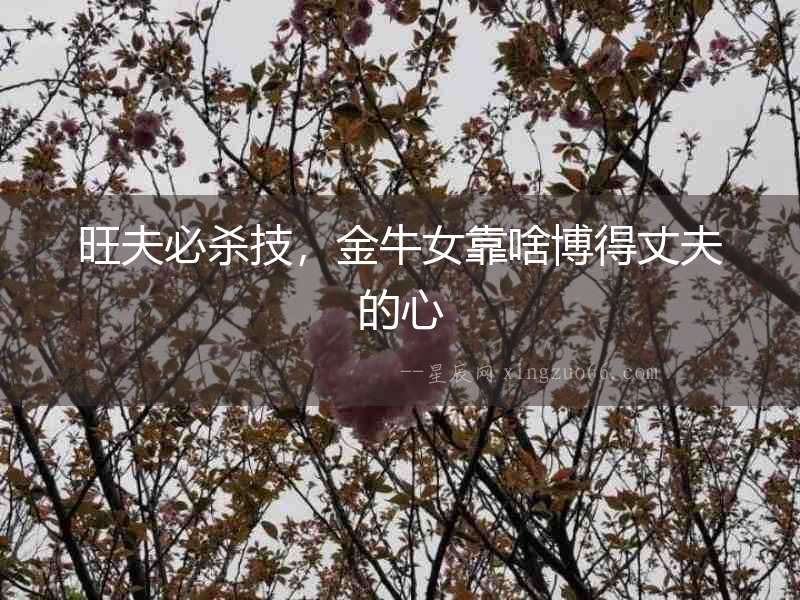 旺夫必殺技，金牛女靠啥博得丈夫的心