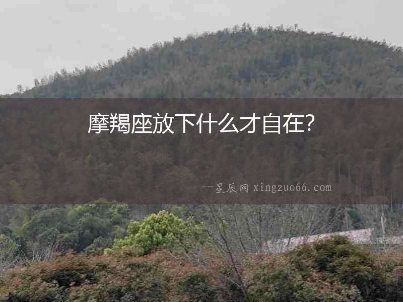 摩羯座放下什么才自在？