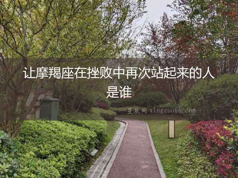 讓摩羯座在挫敗中再次站起來的人是誰