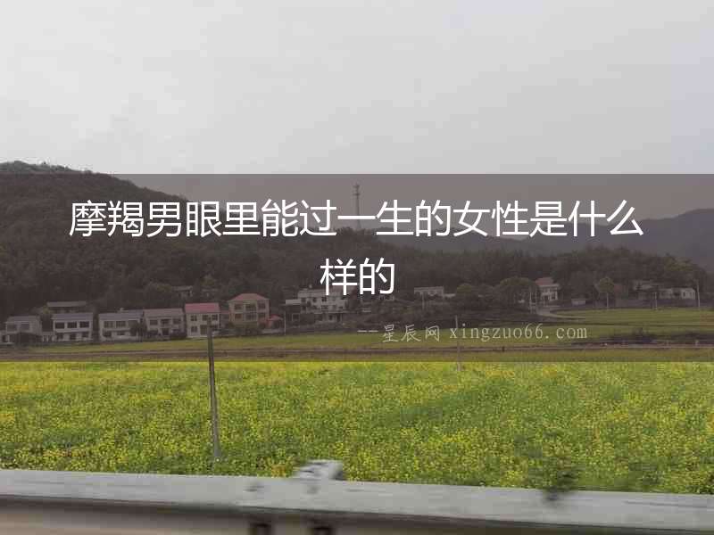 摩羯男眼里能過一生的女性是什么樣的