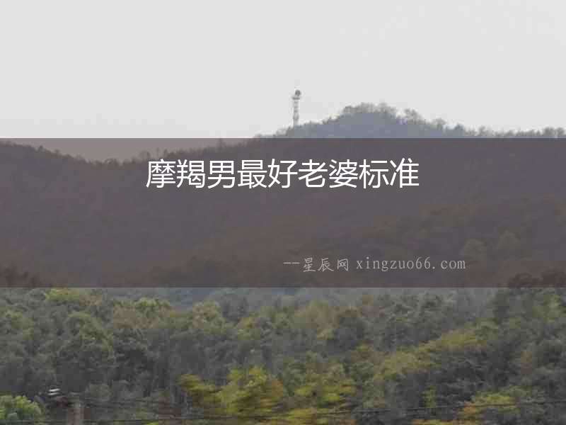 摩羯男最好老婆標準