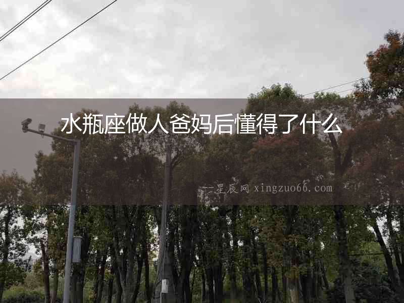 水瓶座做人爸媽后懂得了什么