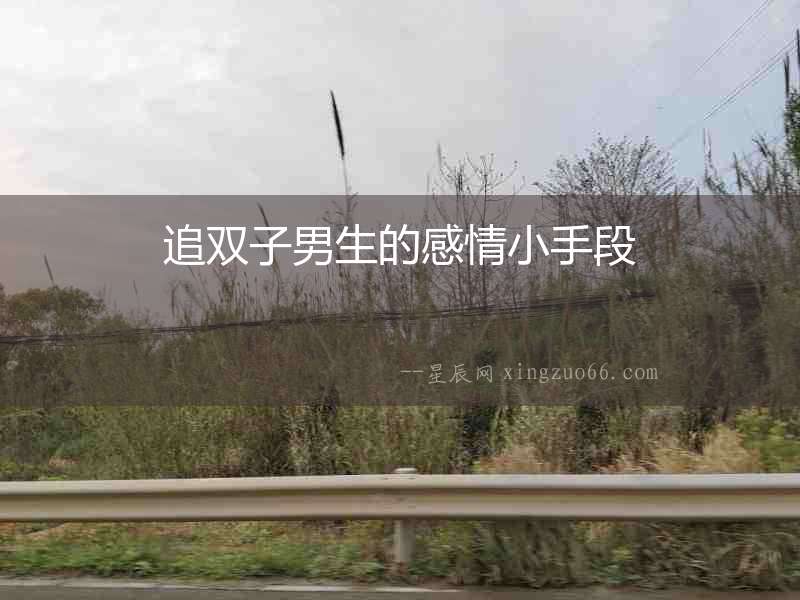 追雙子男生的感情小手段