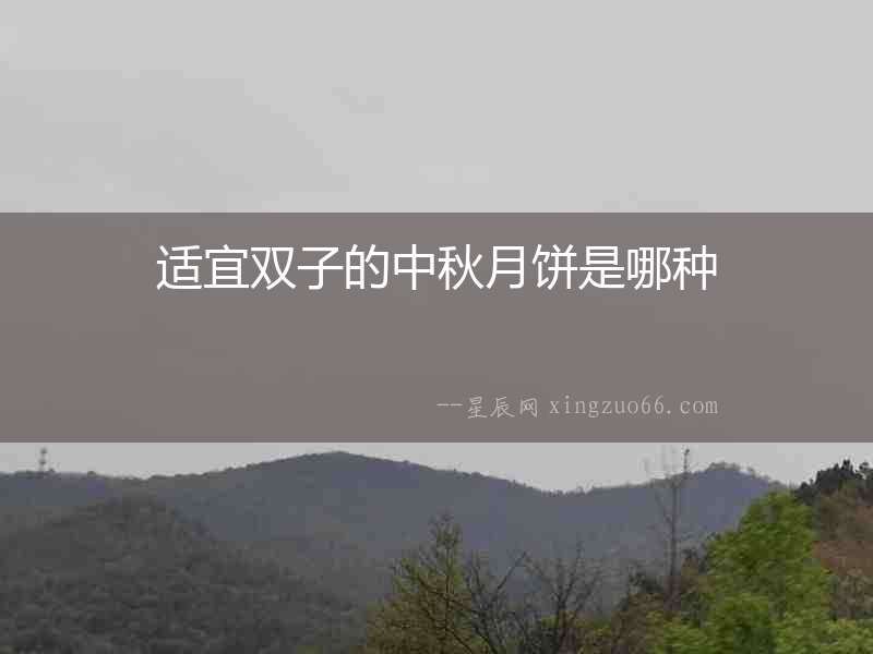 適宜雙子的中秋月餅是哪種
