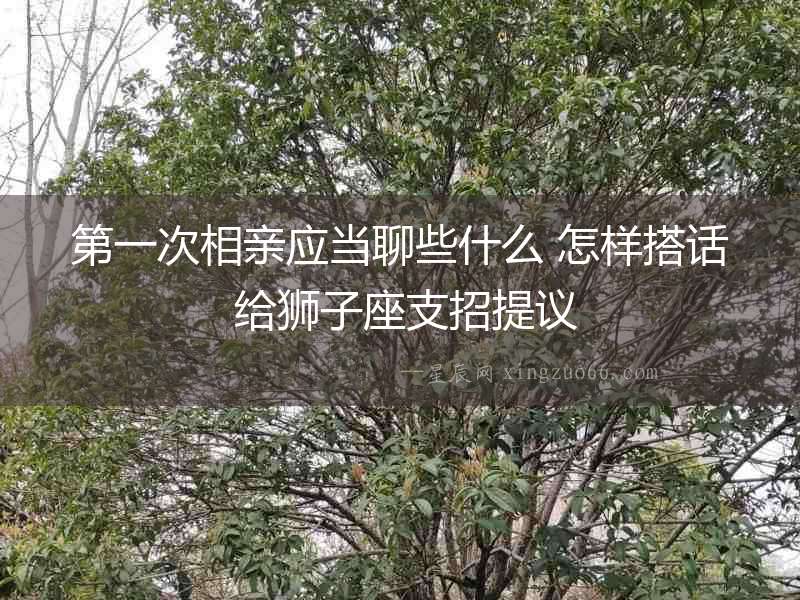 第一次相親應(yīng)當聊些什么 怎樣搭話 給獅子座支招提議