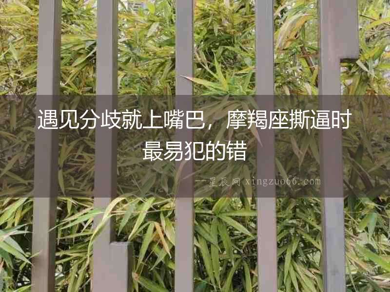 遇見分歧就上嘴巴，摩羯座撕逼時最易犯的錯
