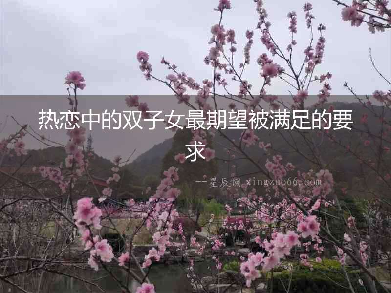 熱戀中的雙子女最期望被滿足的要求