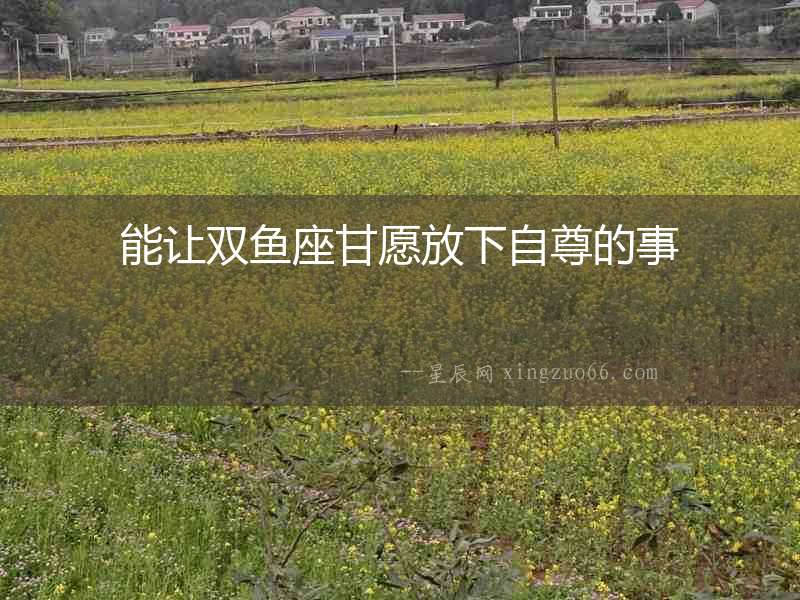 能讓雙魚座甘愿放下自尊的事