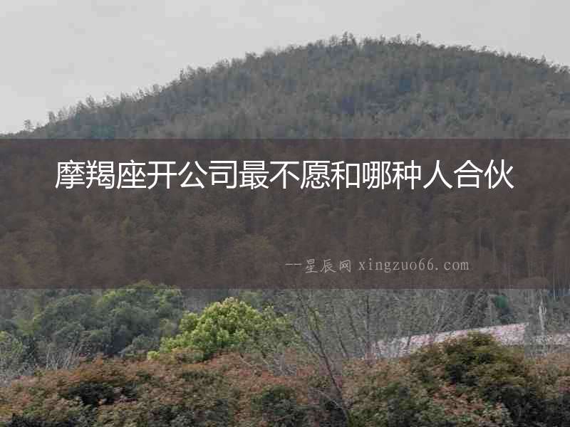 摩羯座開公司最不愿和哪種人合伙