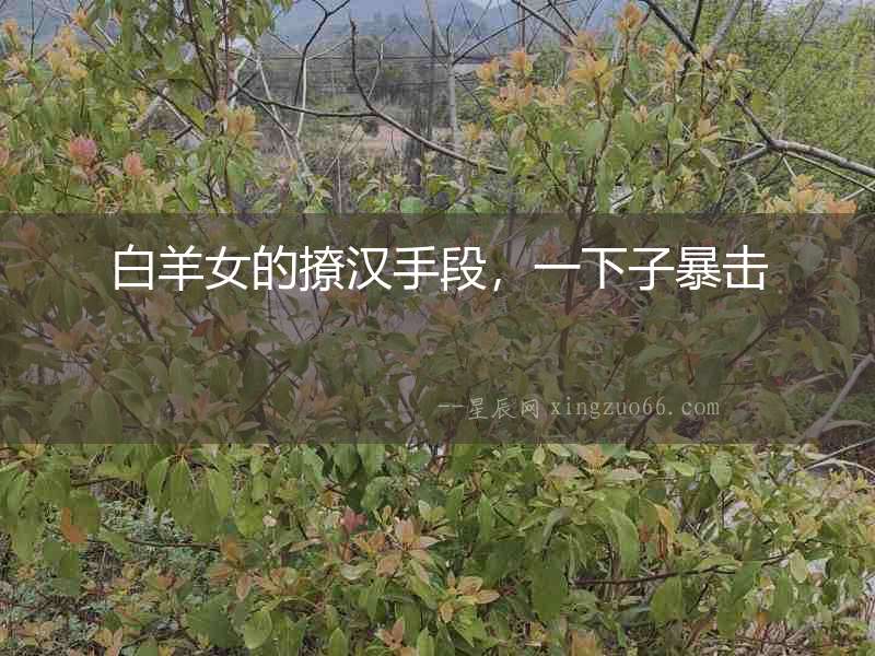白羊女的撩漢手段，一下子暴擊
