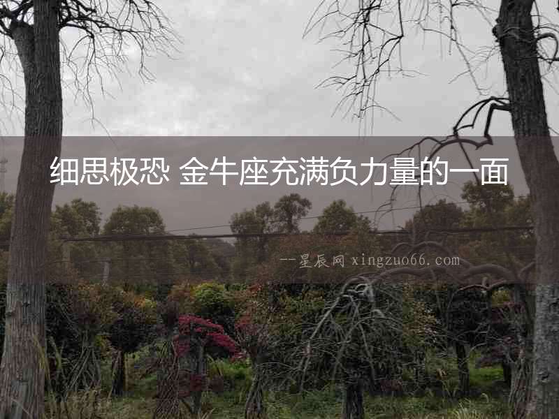 細(xì)思極恐 金牛座充滿負(fù)力量的一面
