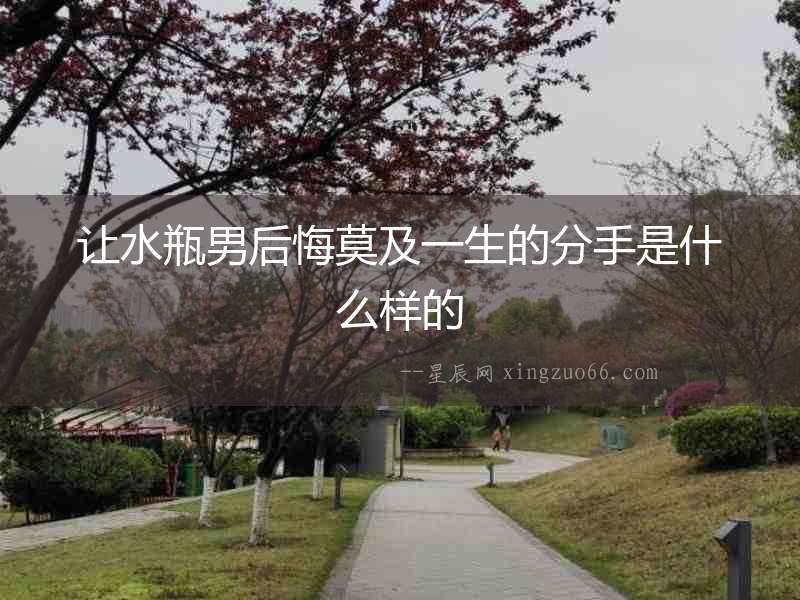 讓水瓶男后悔莫及一生的分手是什么樣的