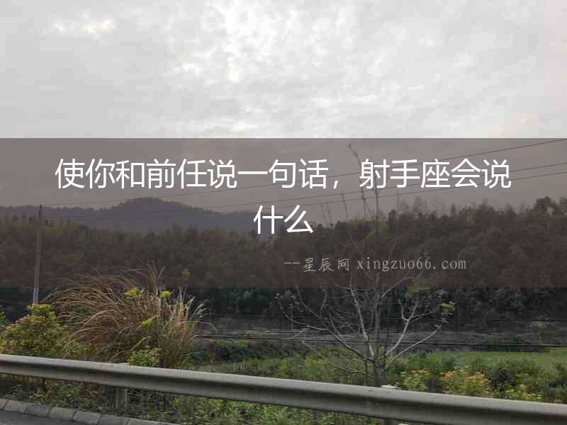 使你和前任說一句話，射手座會說什么