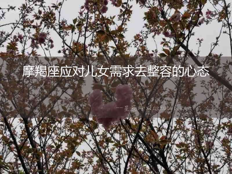 摩羯座應(yīng)對兒女需求去整容的心態(tài)