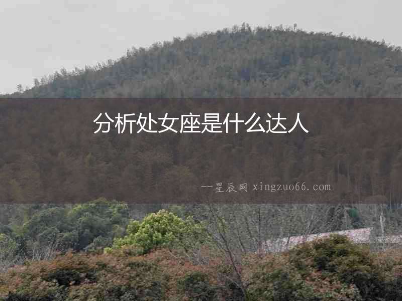 分析處女座是什么達人