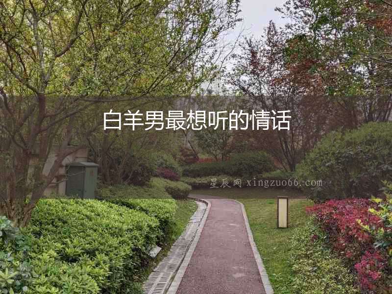 白羊男最想聽的情話