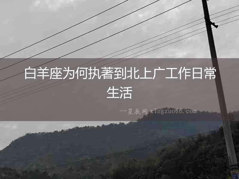 白羊座為何執著到北上廣工作日常生活