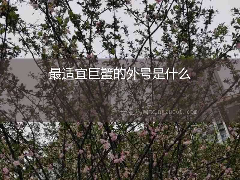 最適宜巨蟹的外號(hào)是什么