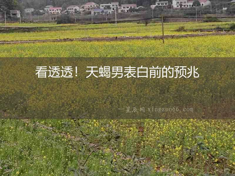 看透透！天蝎男表白前的預(yù)兆