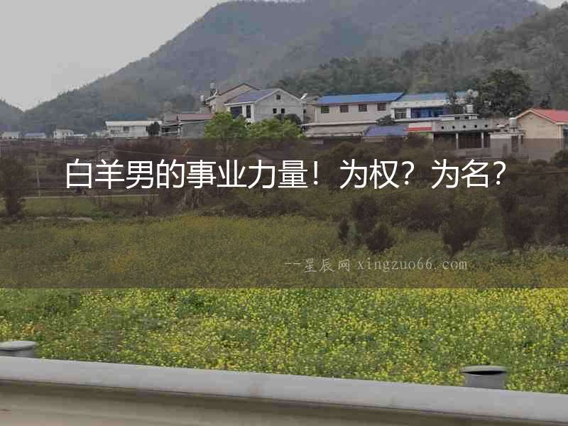 白羊男的事業(yè)力量！為權(quán)？為名？
