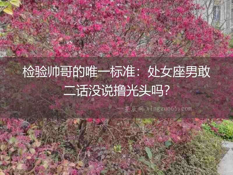 檢驗帥哥的唯一標準：處女座男敢二話沒說擼光頭嗎？