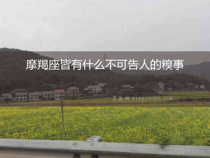 摩羯座皆有什么不可告人的糗事