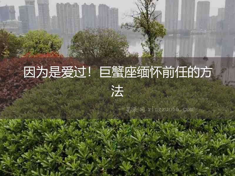 因?yàn)槭菒圻^！巨蟹座緬懷前任的方法