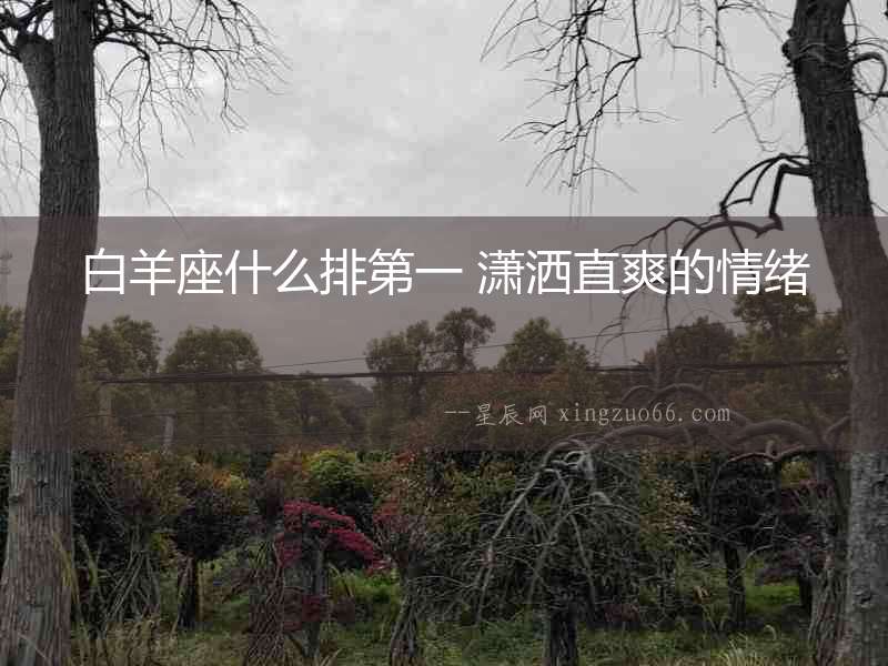 白羊座什么排第一 瀟灑直爽的情緒
