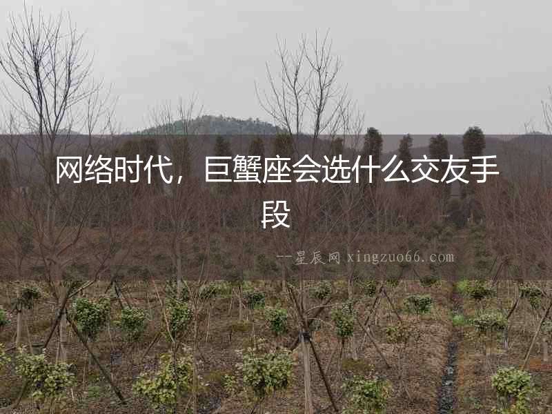 網絡時代，巨蟹座會選什么交友手段