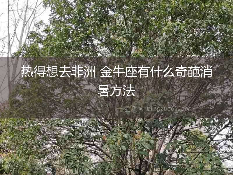 熱得想去非洲 金牛座有什么奇葩消暑方法