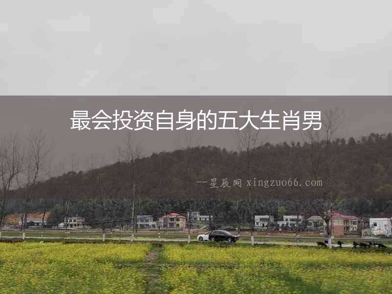 最會投資自身的五大生肖男